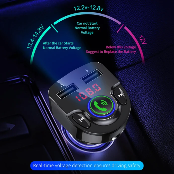 Автомобильный Bluetooth fm-передатчик, беспроводная гарнитура, автомобильный комплект, mp3-плеер, двойное USB зарядное устройство, PUO88