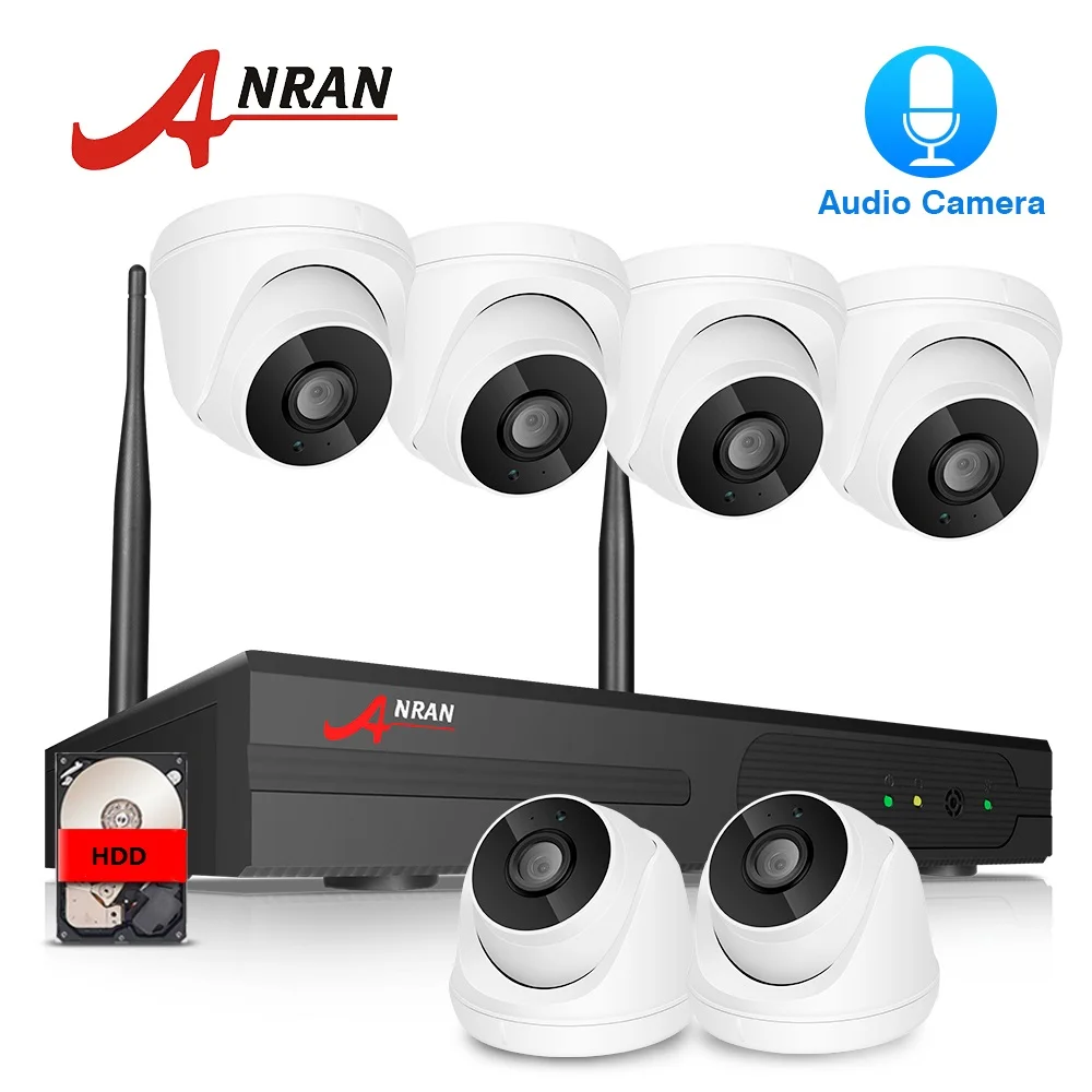

ANRAN 6CH CCTV System Wireless 1080P NVR 6PCS 2MP IR Outdoor P2P Wifi IP CCTV Security Camera System Video Surveillance Kit