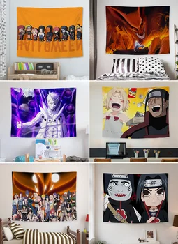 

INS Hanging Cloth Background Cloth Naruto Bedroom Room Dormitory Bedside Layout Decorative Tapestry Net Red Wall Cloth