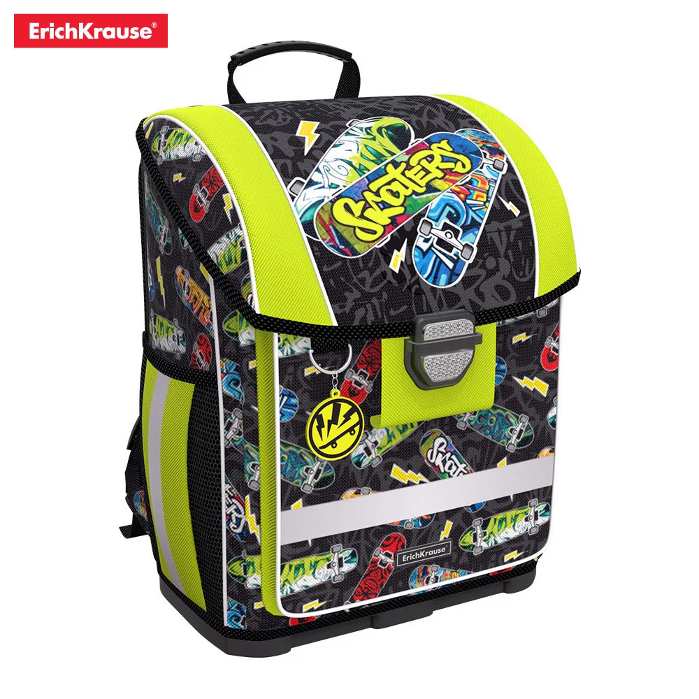 Ученический ранец с пластиковым дном ErichKrause ErgoLine 16L Football Racoon Geometry Hockey Skate Native Track