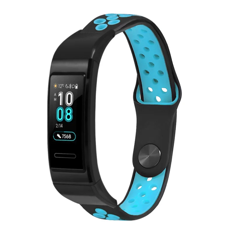 Силиконовый ремешок для часов браслет на петле для HUAWEI Band 3/3 Pro PUO88 - Цвет: Black Blue