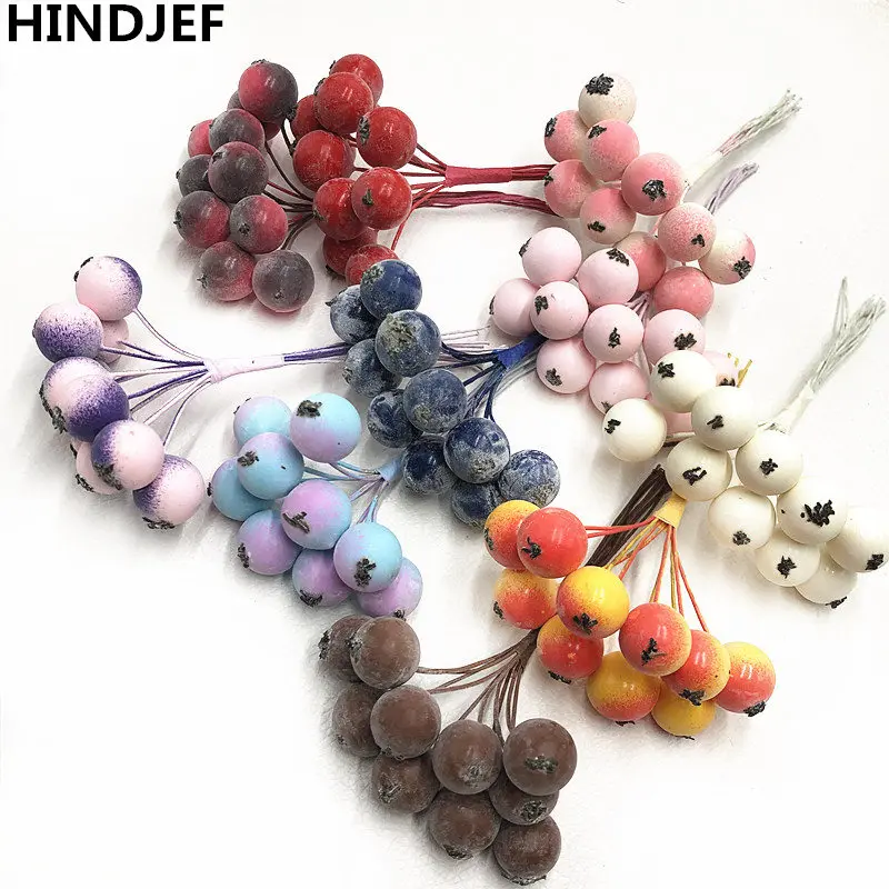 HINDJEF 10 шт. искусственные ягоды цветы фрукты гранат растение букет сделай сам