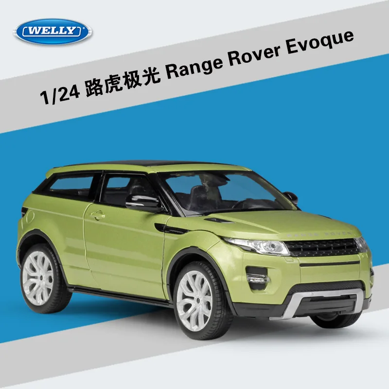 Green WELLY Модель автомобиля 1:24 Масштаб литой автомобиль Land Rover Range Rover Evoque внедорожник симулятор металлический сплав игрушка автомобиль для мальчика Подарочная коллекция - Цвет: Green