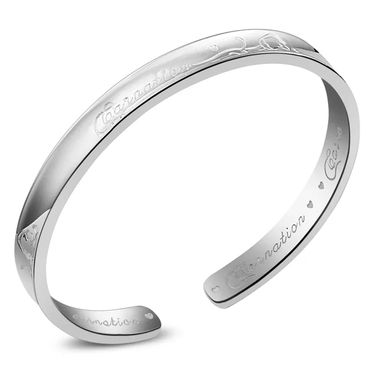 

Anna Pull 999 Pure Silver Bracelet Women's Carnation Korean-style Fashion Jewelry Cute Bracelet Adjustable Silver Bracelet