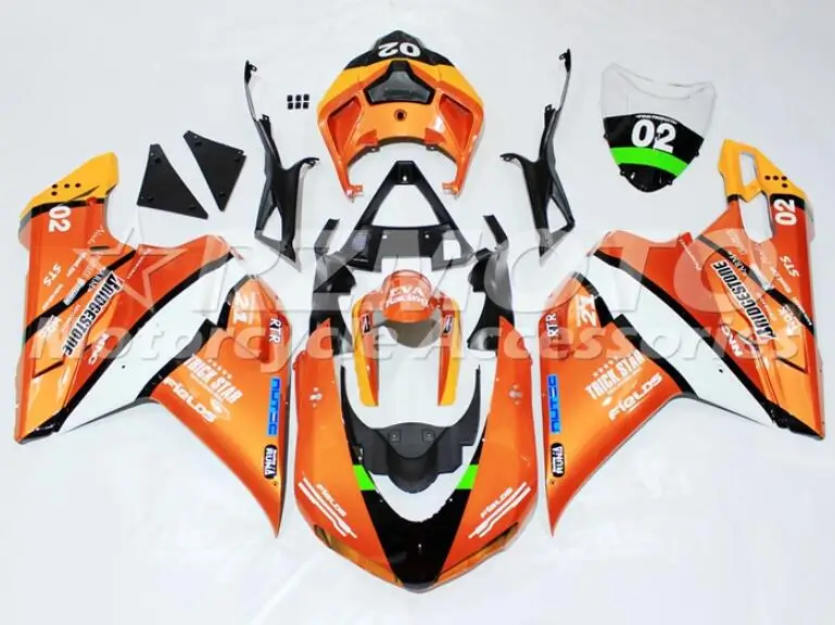 

4 Gifts New ABS Injection Mold Fairings Kit Fit for Ducati 848 evo 1098 1198 1198s 2007 2008 2009 2010 2011 2012 orange