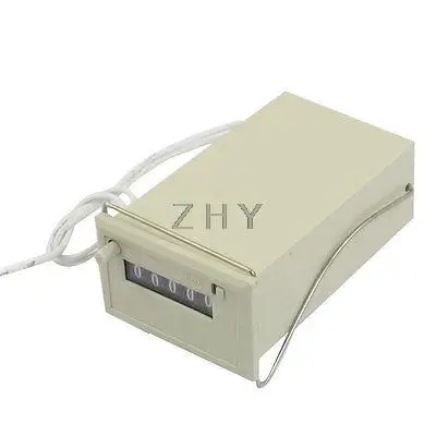 

AC 220V CSK5-NKW 5 Digits 2 White Wired Electronmagnetic Counter Gray