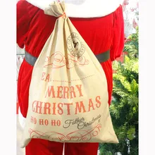 Санта Клаус большой холщовый мешок на завязках для Счастливого Рождества музыка лес чулок Подарочный Органайзер Сумка-пакет для хранения сумка