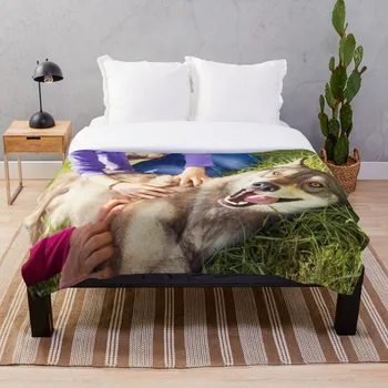 

Siberian Husky Dog Funny Portrait Throw Blanket Soft Sherpa Blanket Bed Sheet Single Knee Blanket Office Nap Blanket