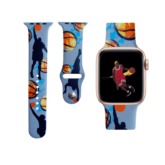 Akatsuki Sun-flower Cactus Akira For iwatch Apple Watch Strap Silicone Band Replacement 38mm 40mm 42mm 44mm Series 3 4 5 6 7 SE 2