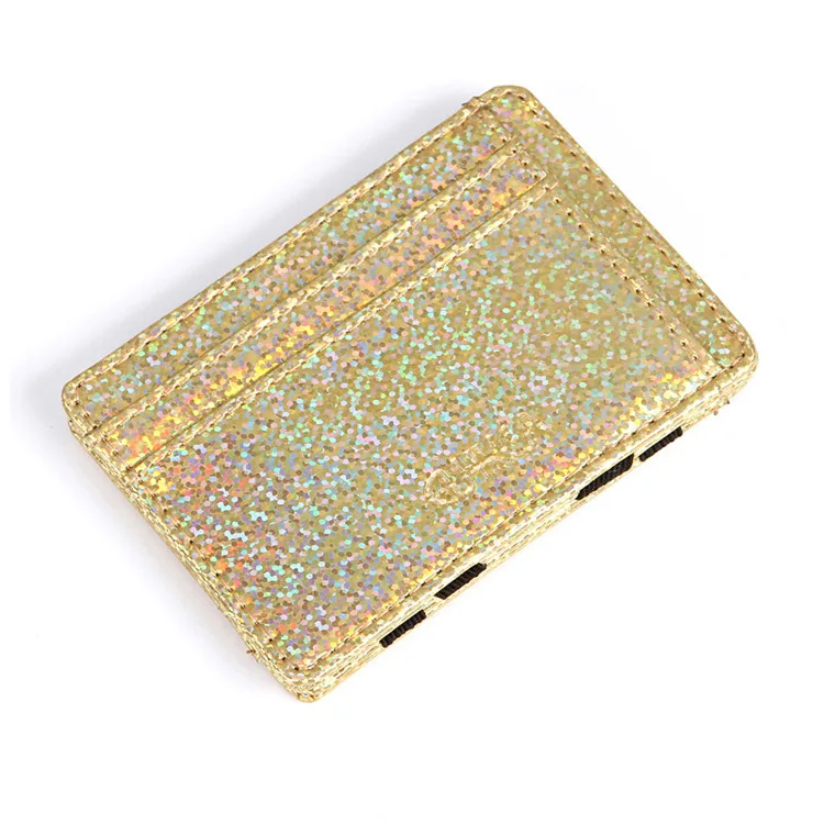 Волшебный бумажник из искусственной кожи с лазерными блестками, креативный мужской кошелек, сумка для кредитных карт, посылка для карт