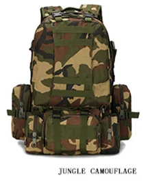 jungle Военный Рюкзак Molle, армейский полевой рюкзак для выживания, камуфляжная дорожная сумка, многофункциональный двойной наплечный ACU рюкзак 55Л большой емкости - Цвет: jungle