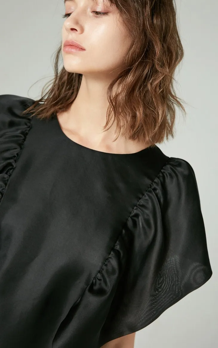 Vero Moda CoutureMade женские шелк тутового шелкопряда с оборками рукава круглый вырез вечерние платья | 31846Z502