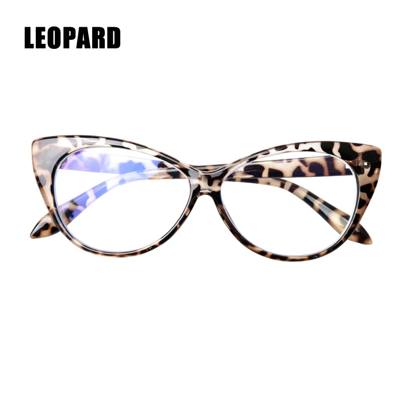 Leopard SOOLALA, кошачий глаз, анти-синий светильник, фильтр, очки для женщин, усталость глаз, компьютер, защита от синего излучения, синий светильник, блокирующие очки - Цвет оправы: Leopard
