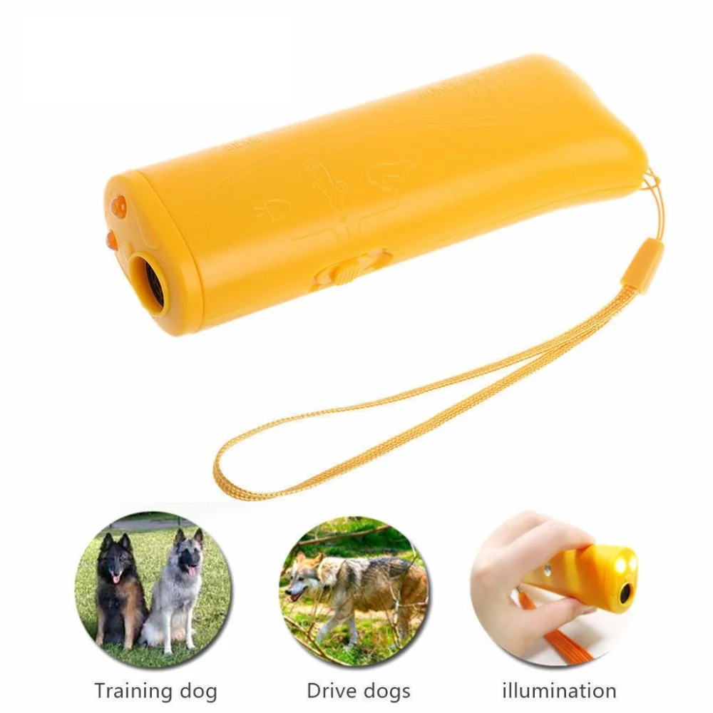 

Pet Dog 3 In 1 Anti Barking Repeller Anti Barking Stop Bark Training Device Trainer LED Ultrasonic Dog Repeller