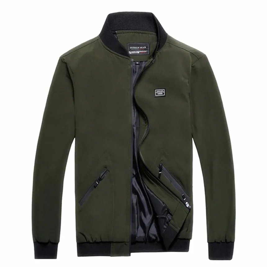 Army Green KLV мужская куртка Осень Зима Повседневная куртка большого размера свободная бейсбольная куртка теплое и удобное пальто размера плюс 8XL - Цвет: Army Green
