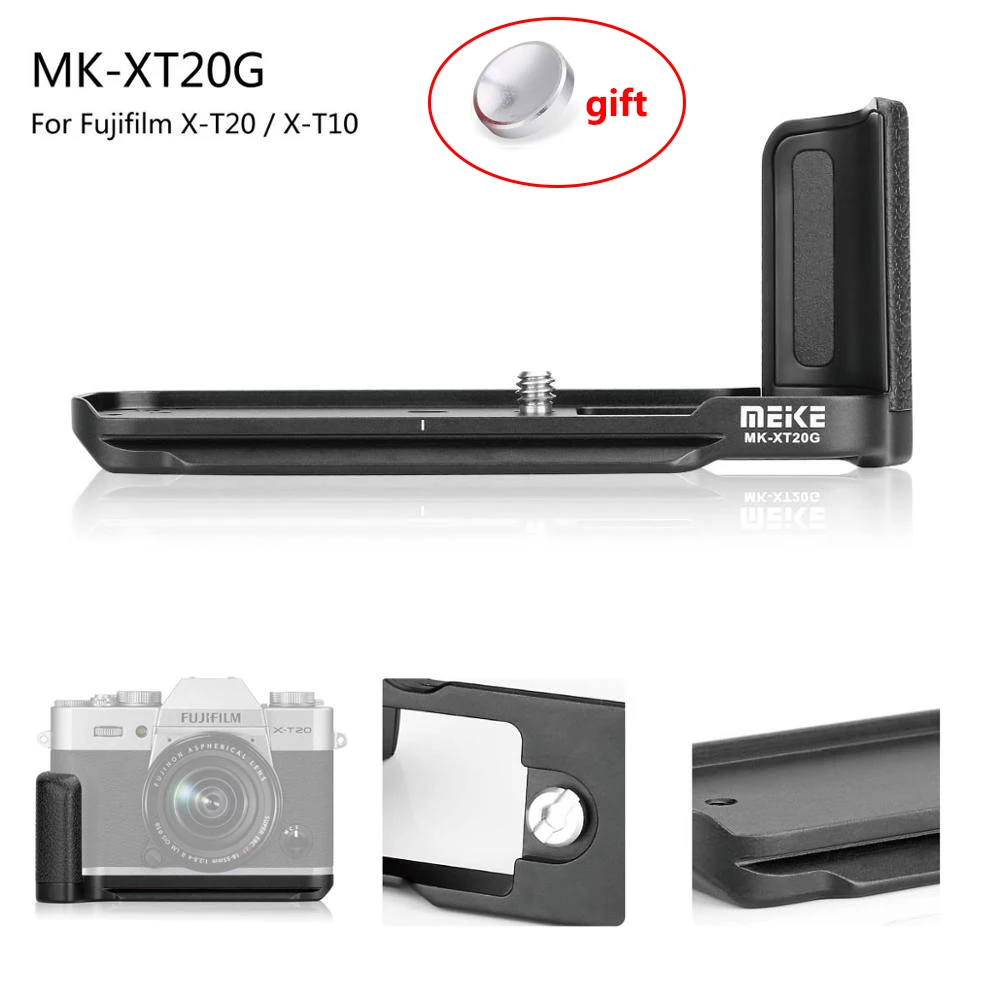 

Meike XT20G Aluminum Alloy Hand Grip Quick Release Plate L Bracket for Fujifilm X-T20 X-T10 XT-20 Camera
