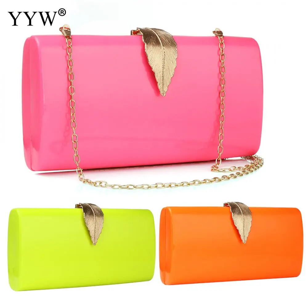 pink and orange clutch bag