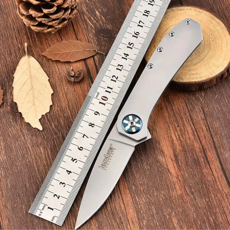 

New Arrival K3871 folding pocket outdoor camping knife 8CR13MOV blade titanium plated handle Tactical Survival knives EDC tools