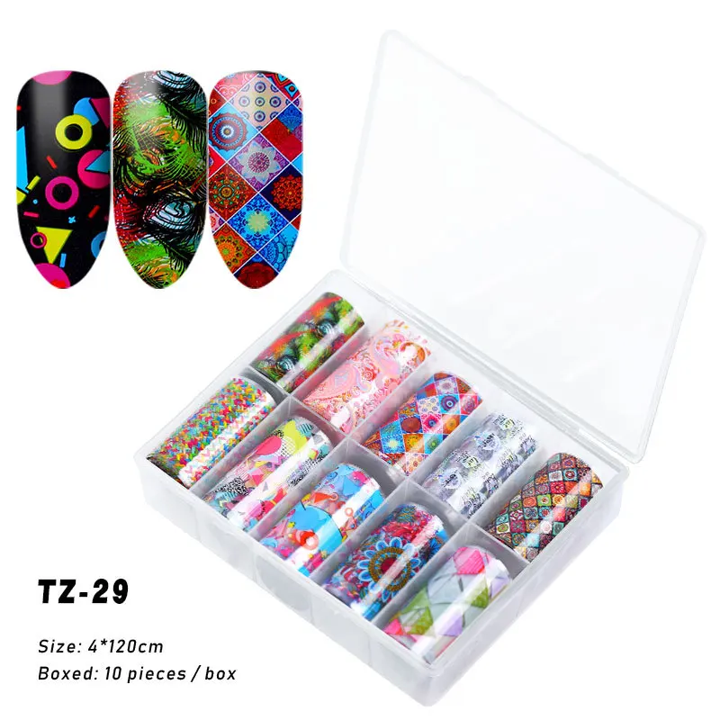 Инструменты для дизайна ногтей 1 коробка 10 штук леопардовые наклейки для ногтей красочные градиентные УФ-гель для ногтей DIY инструменты для маникюра