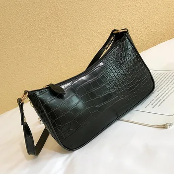 

Crocodile Pattern Solid Color Shoulder Bags for Women 2020 Female Fashion Wild Designer Crossbody Handbags Casual Hand Bag Purse
