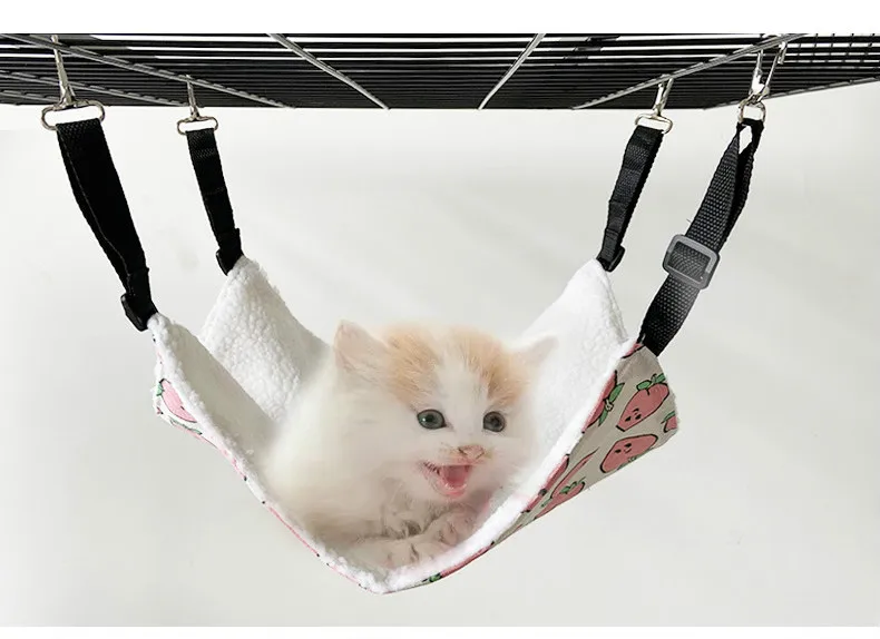 Cat Hammock Bed Pet Cage Hammock, Hanging Soft Pet Bed for Kitten Ferret Puppy or Small Pet