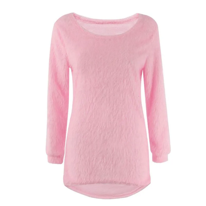 Pull Femme Hiver Nouveaute 2019 Sweater Women Plush Pullover Casual Long Sleeve Winter Female Solid Thick Cotton Knitted Sweater