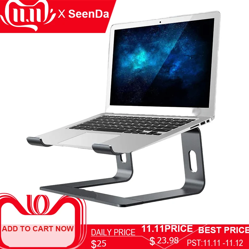 SeenDa Laptop Stand Ergonomic Aluminum Laptop Mount Computer Stand Detachable Laptop Riser Notebook Holder Stand Compatible afbeelding