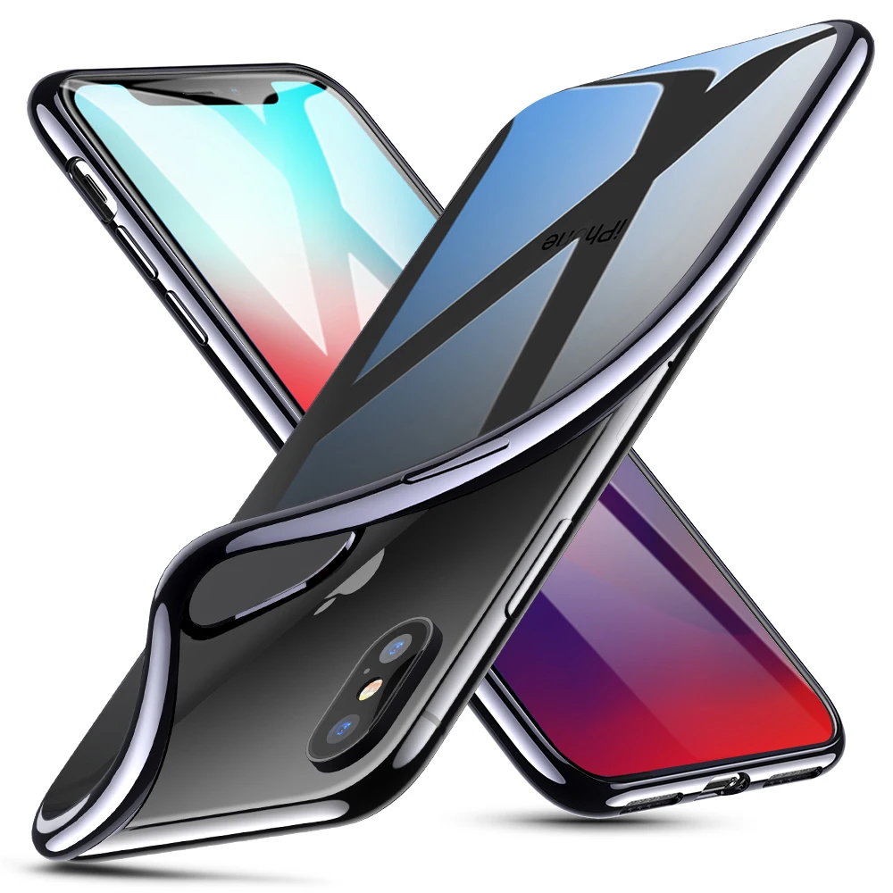 ESR чехол для iPhone XS XR XS Max прозрачный чехол Бампер прозрачный мягкий TPU чехол ультра тонкий чехол противоударный чехол для iPhone - Цвет: Deep Black