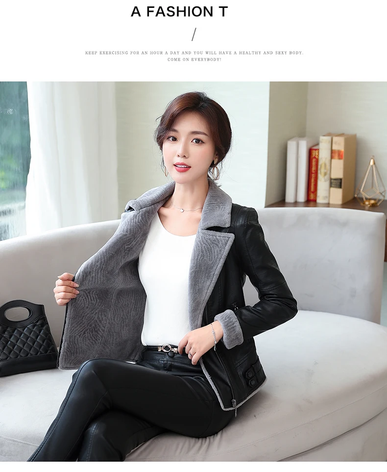 Осенне-зимние женские кожаные куртки и пальто размера плюс 4XL толстые меховые черные пальто тонкие мягкие Pu меховые кожаные куртки высокого качества