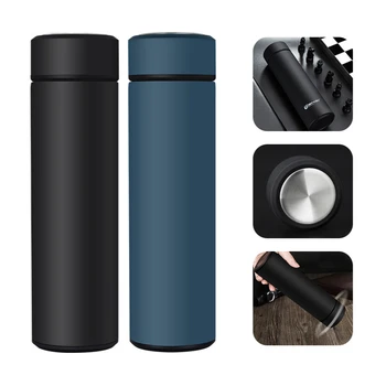 

Vacuum Thermos Portable Water Bottle Stainless Steel Thermos Bottle Solid Color Mugs Travel Office Coffee Cups with Filter