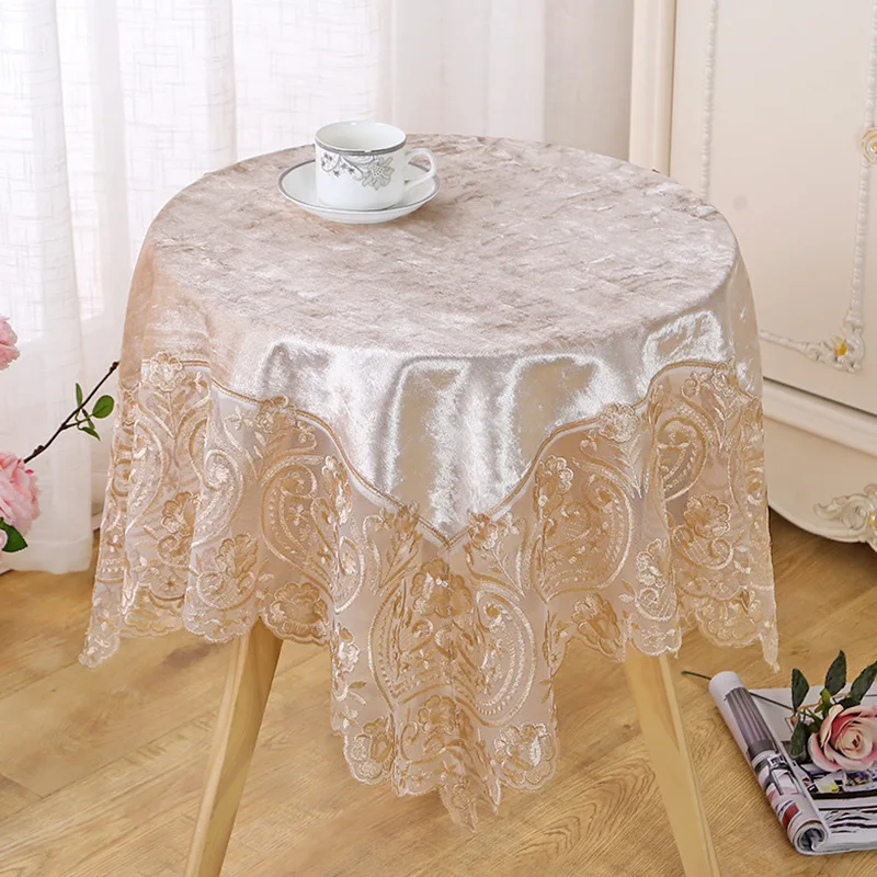 

High Grade Lace Round Table Cloth European Rectangular Cover Cloth TV Cabinet Cover Towel Dust Cloth Household Table Flag