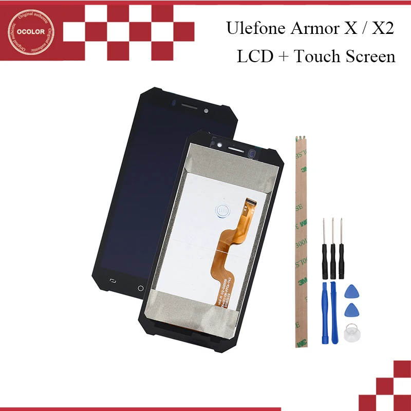 Ocolor для Ulefone Armor X2 ЖК-дисплей и сенсорный экран 5,5 дюймов Аксессуары для мобильных телефонов для Ulefone Armor X+ Инструменты+ клей
