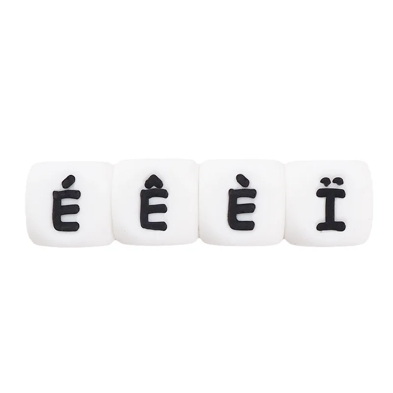 12mm Silicone Letter Beads Teether 50pcs DIY Baby Pacifier Teething Making Necklace Sensory Toy Food Grade Beads Chengkai
