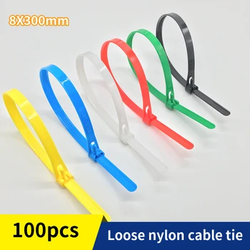

8X300mm loose nylon strapping plant strapping 100Pcs reusable cable management tape