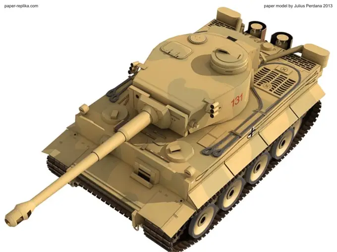 Tiger Tank Sand White Version 3D Paper Model DIY|Картонные конструкторы| |