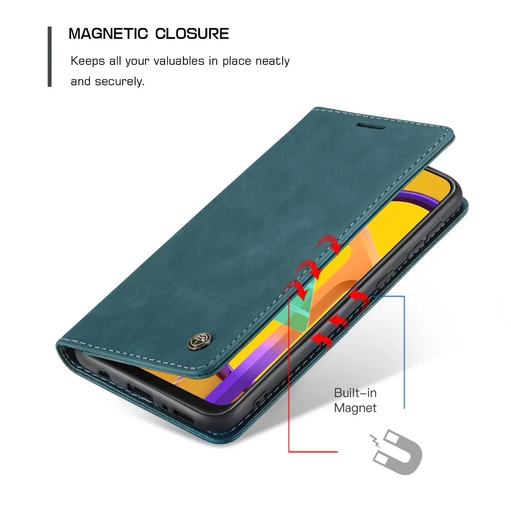 CaseMe Luxury Magnetic Retro Card Slot Stand Flip Cover For Samsung Galaxy M30S M21 Leather Wallet Case For Samsung M31 (8)
