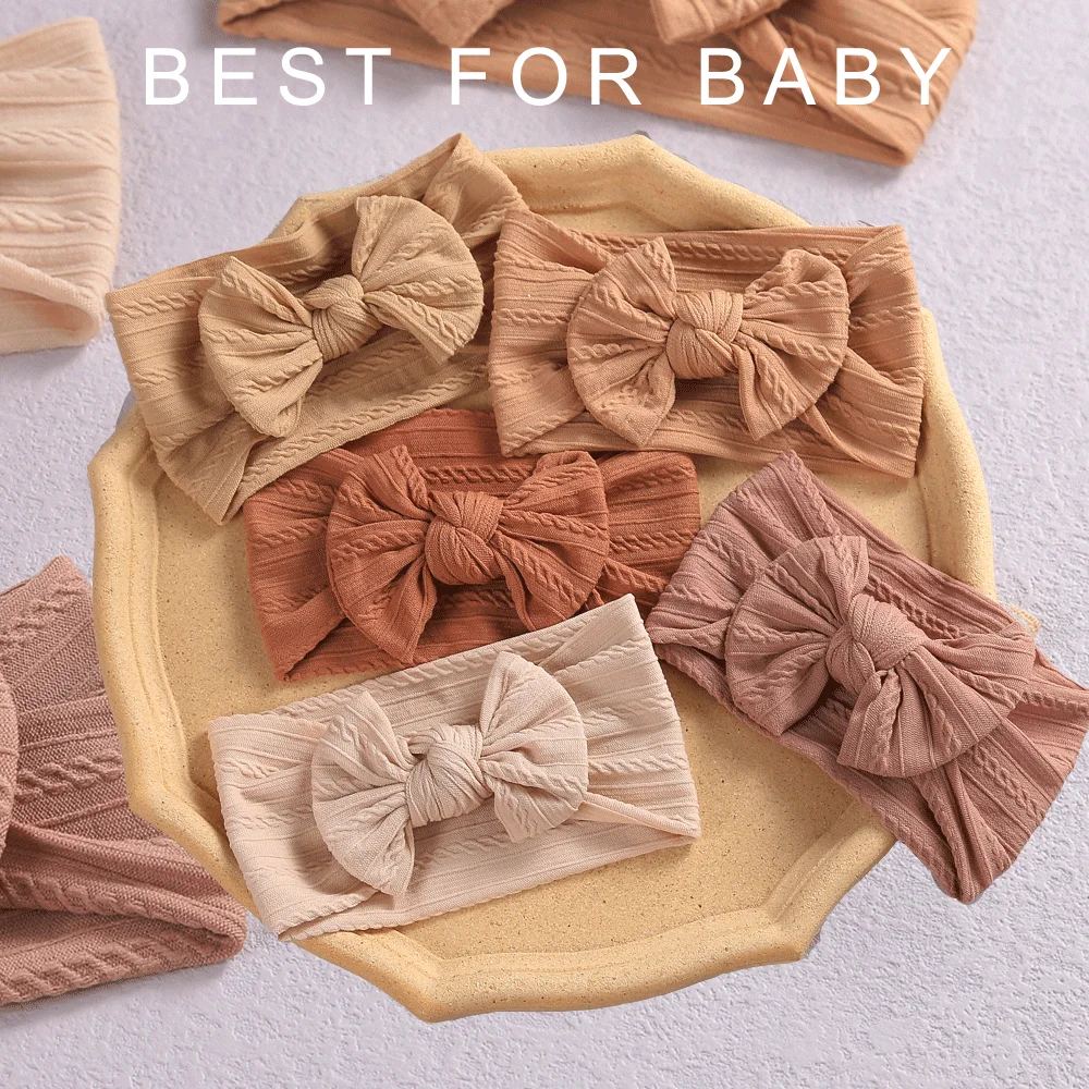 child safety seat 32 Colors Cable Bow Baby Headband for Child Bowknot Headwear Cables Turban for Kids Elastic Headwrap Baby Hair Accessories baby accessories crochet