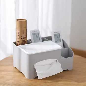 

Plastic Cosmetic Organizer Large Capacity Cosmetic Storage Box Waterproof Tissue Box Nail Polish Makeup Desktop Sundries Case
