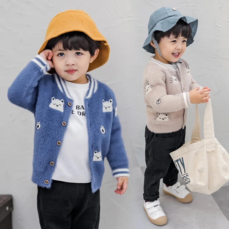 

Children Men's Small CHILDREN'S Sweater Autumn New Style Male Baby Sweater Coat 1-2-3-Year-Old Infants Autumn Clothing Cardigan