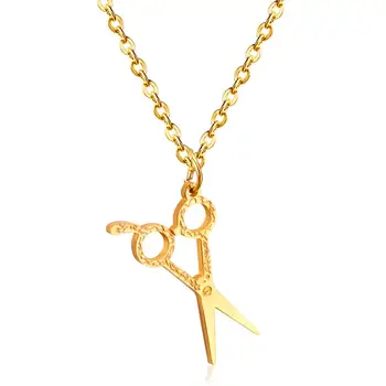 

LUXUKISSKIDS Collier Hiphop Scissor Pendant Stainless Steel Necklace For Men Women Jewelry Choker Collares Chain Necklace