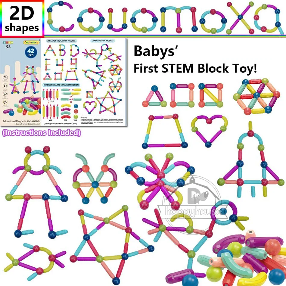 Magnetic Constructor Blocks Set Toys for Kids Magnet Stick Rod Building Blocks Montessori Educational Toys For Children Boy Girl 43