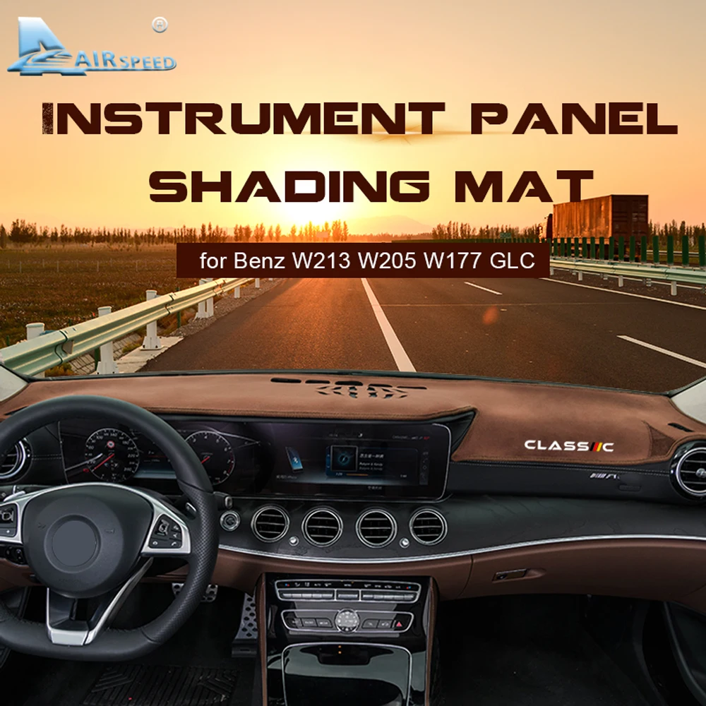 Скорость полета для Mercedes Benz C E класс W213 W205 W177 GLC аксессуары фланелевая Классическая крышка приборной панели противоскользящая грязная коврик