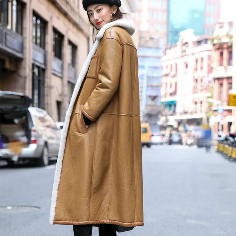Autumn Winter Coat Women Clothes Natural Real Fur Coat Female Genuine Leather Jacket Korean Sheepskin Double-faced ZT4277