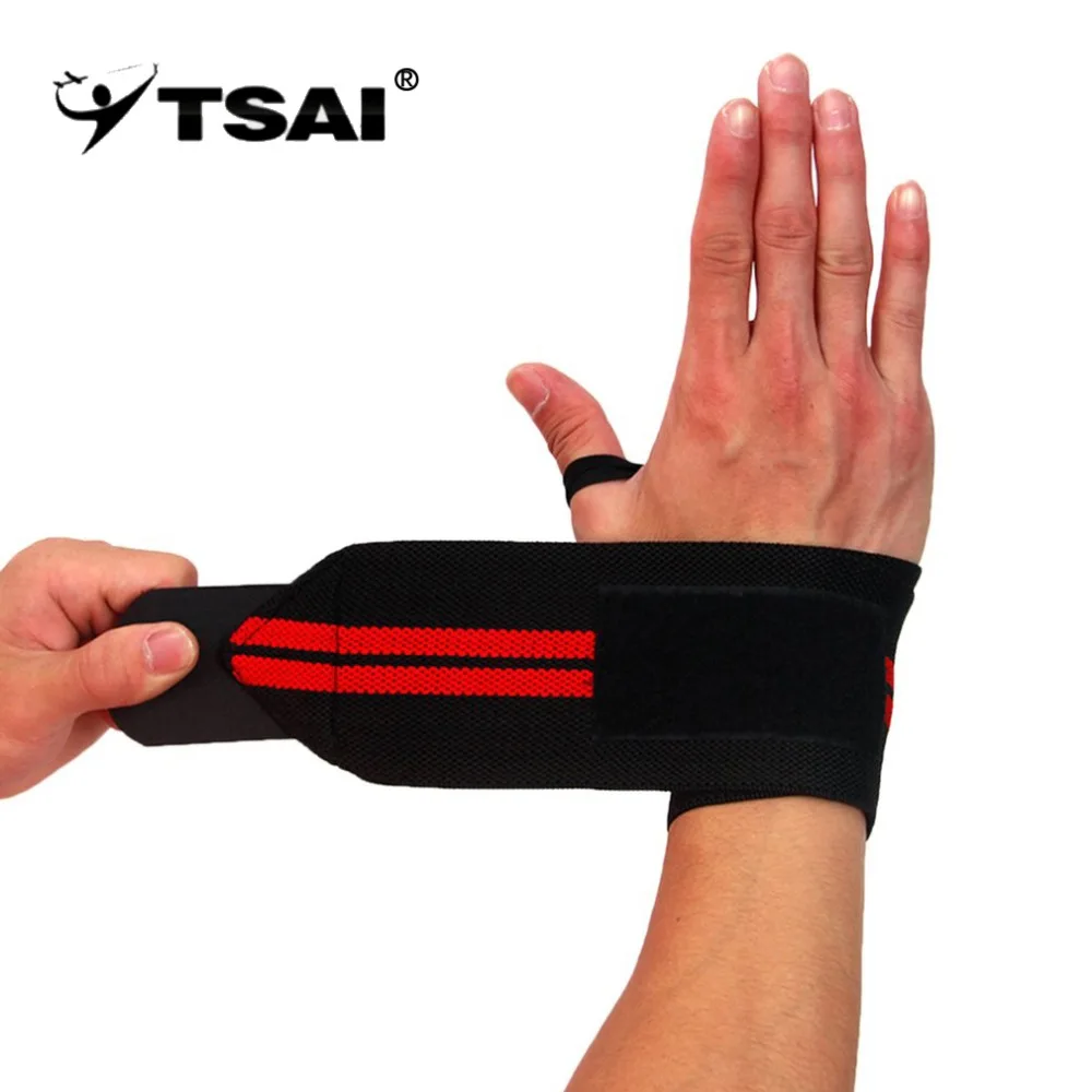 

TSAI High Elastic Sport Basketball Weight Lifting Wristband Comfortable Traning Safety Bandage Wrist Support Straps