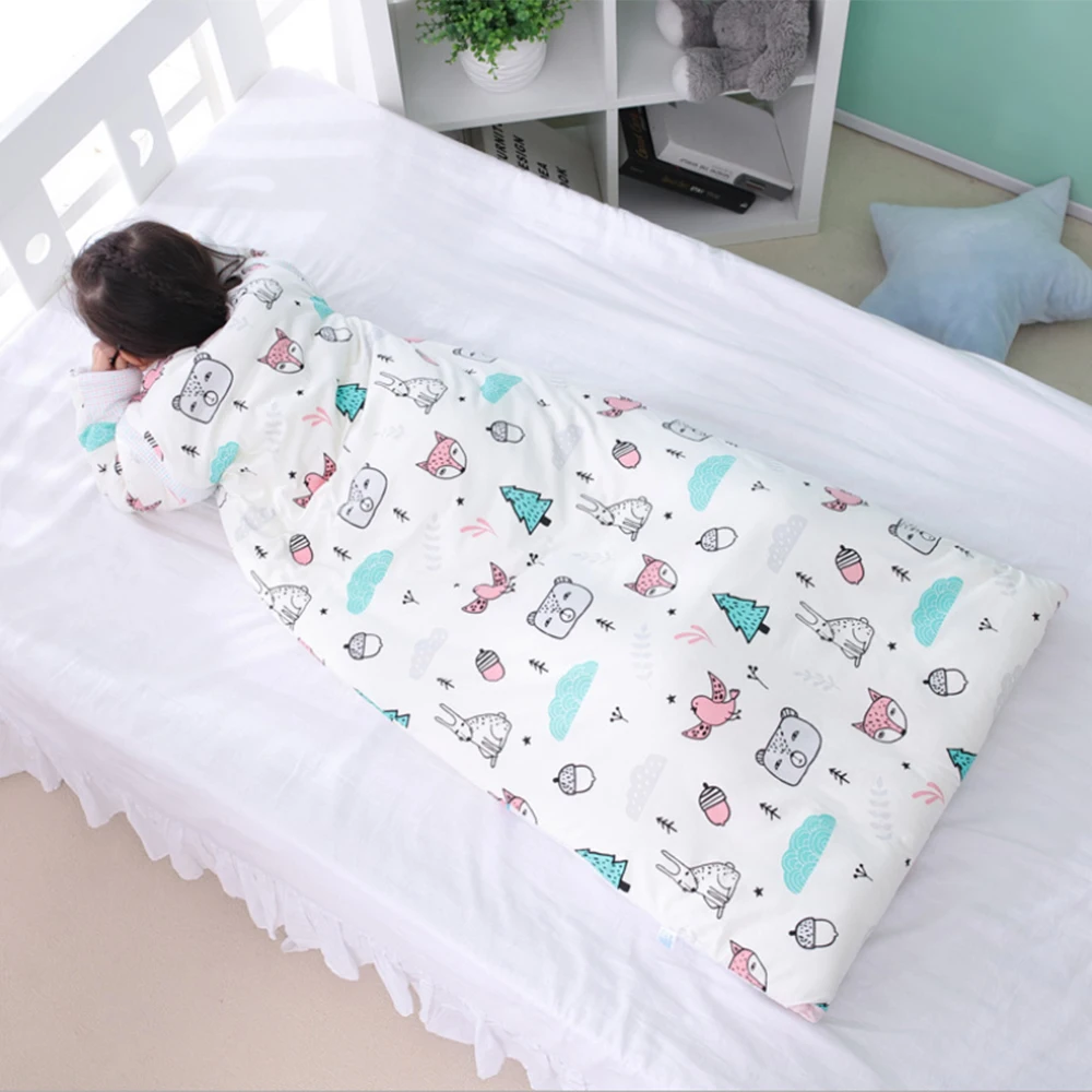Baby Toddler Sleeping Bag Kids Nap Mat Pad Anti-kick Quilt Artifact with Removable Pillow Kindergarten Children Sleeping Bag