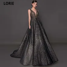 

LORIE Long Bling Sequin Deep V-neck Evening Dresses 2021 Sexy Backless Sleeveless Vestidos De Fiesta Formal Evening Party Gowns