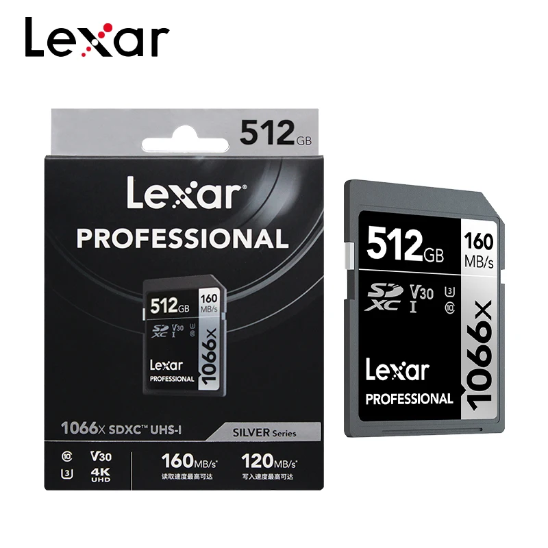 Lexar  ų SD ī, ޸ ī, V30 C10 SDXC ÷ ī, 4K UHD ī޶, 1066x512GB, 1TB