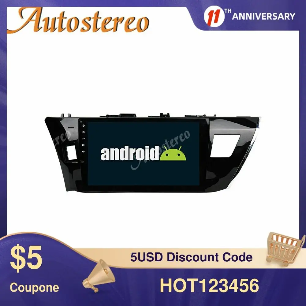 Автомобильный мультимедийный плеер PX6 Восьмиядерный Android 9 GPS-навигация для Toyota