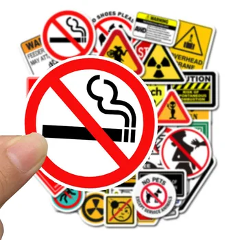 

50 PCS Warning Stickers Danger Banning Signs Reminder Waterproof Decal Sticker to DIY Laptop Motorcycle Luggage Snowboard Car