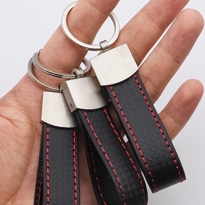 Metal car keychain PU leather carbon fiber texture pendant for Audi- Sline- Rs- A3 A4 A5 A6 A8 TT Q3 Q4 Q5 Q7 C5 C6 accessories |